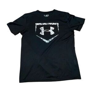 Under Armour Men's Black and Gray Logo Tee Size XL
